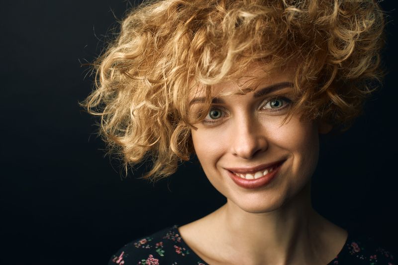 портрет, студия, Portrait, curly Ксения фото превью