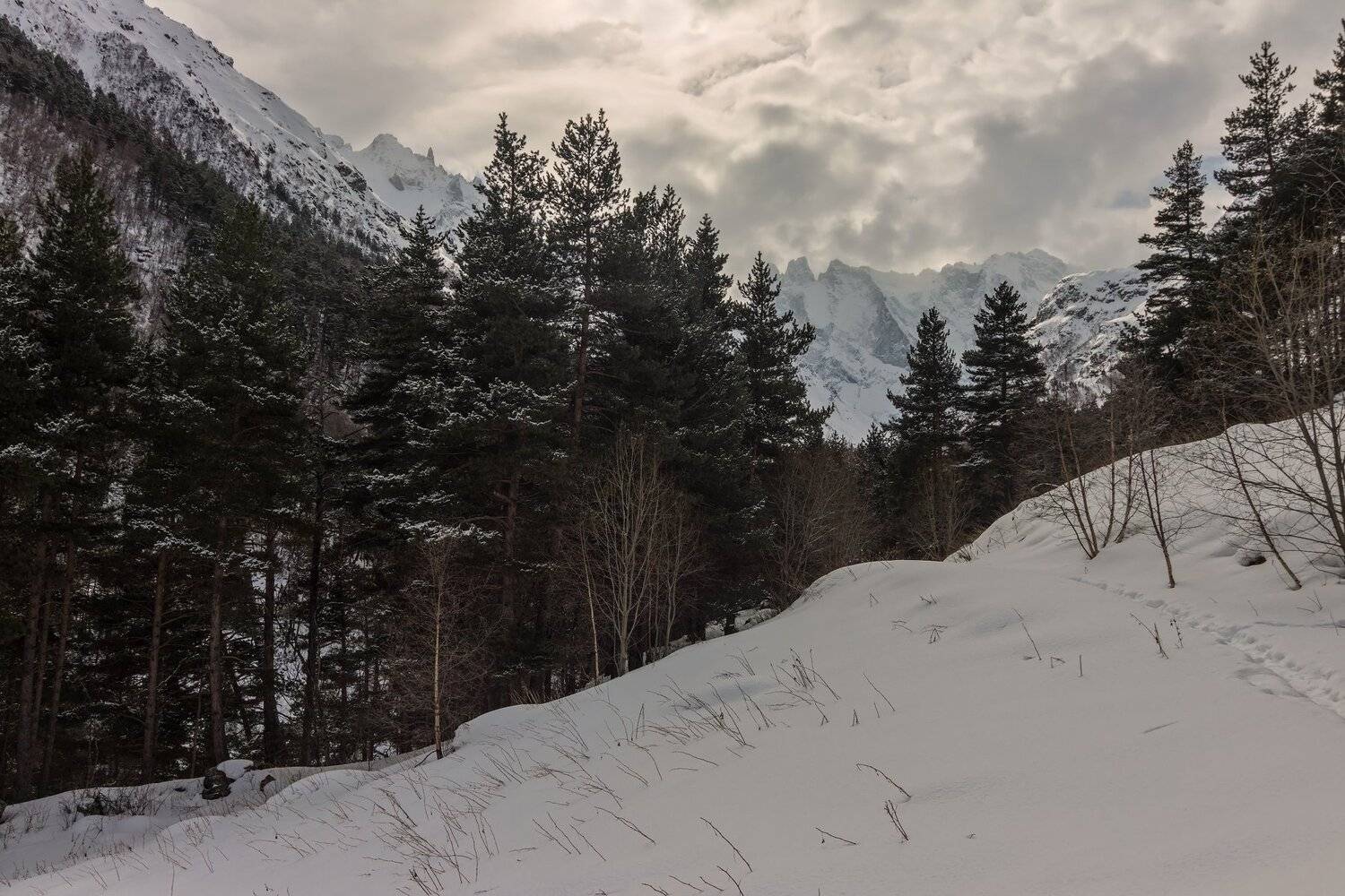 горы, облака, кавказ, Эстелла