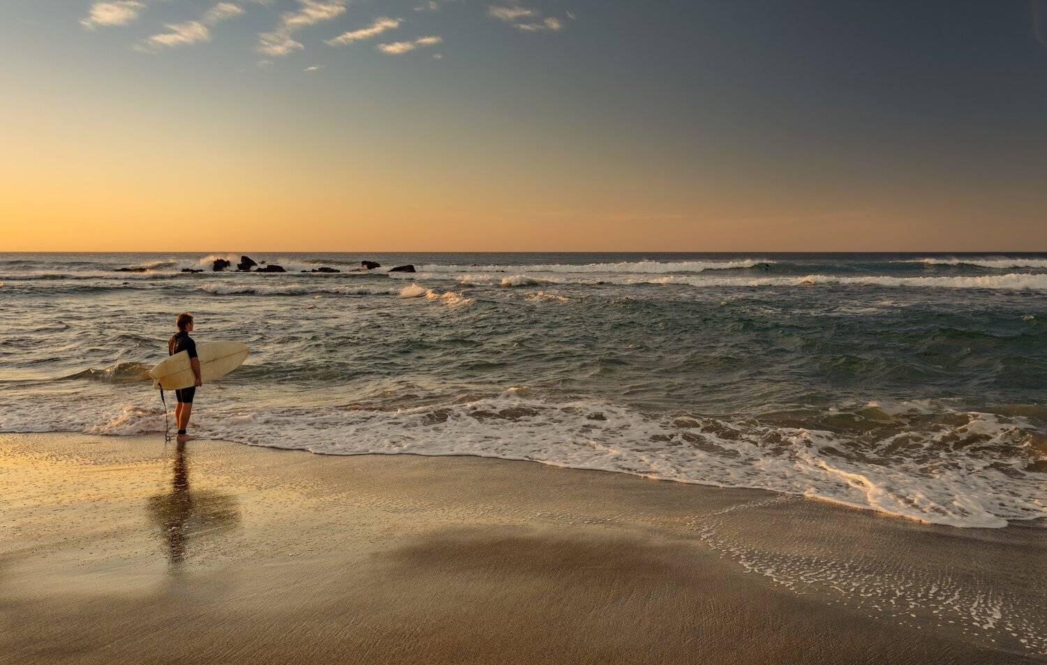 океан, серфер, закат, Александр Безмолитвенный