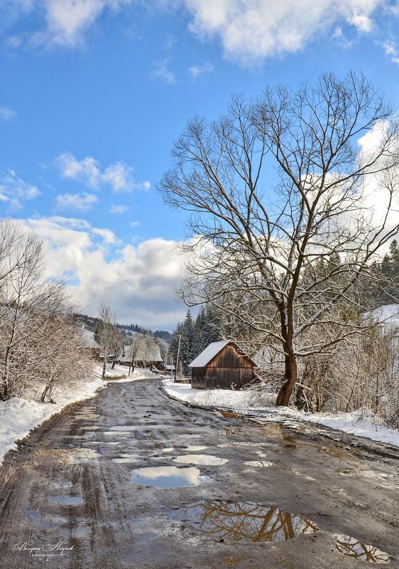 весна, март, небо, облака, карпаты, боржава, подобовец, горы, распутица Весенняя распутица фото превью