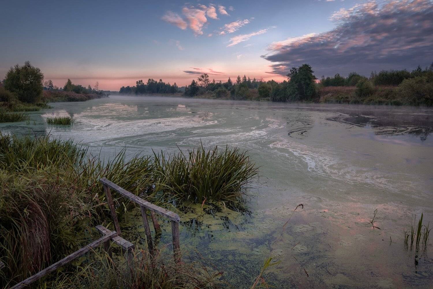 дубна, река, пейзаж, сентябрь, осень, рассвет, вода, природа, берег, Андрей Чиж