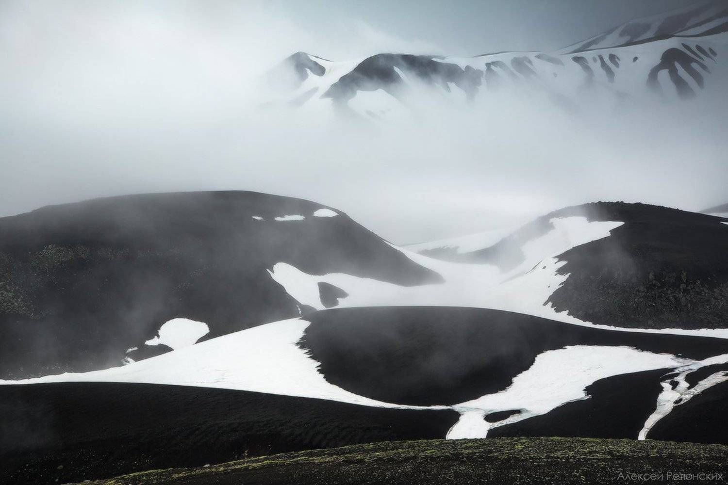 вулкан, песок, снег, лед, дождь, туман, горы, камчатка, перевал,, Алексей Ретюнских