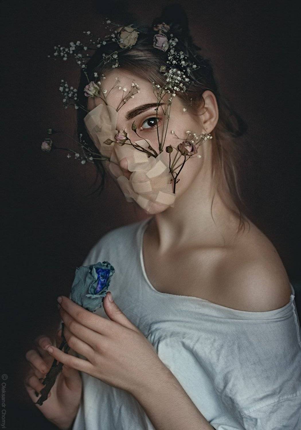 украина, коростышев, портрет, цветы, молчание, глаза, взгляд, девушка, модель, фотограф, чорный,, Александр Чорный