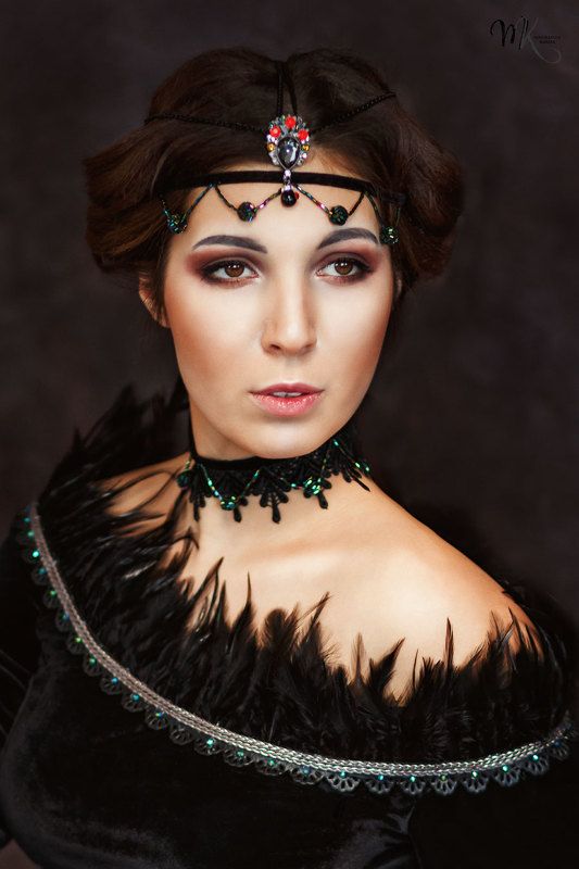 портрет, девушка, готика, брюнетка  фото превью