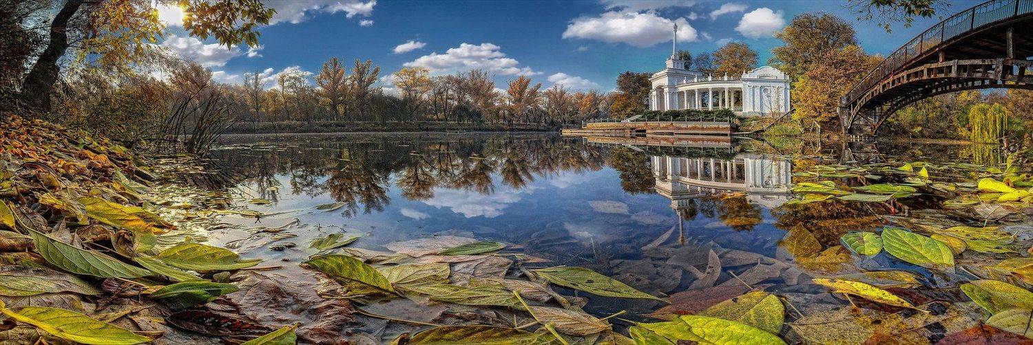 панорама, пейзаж, отражения, облака, небо, тучи, архитектура, река, осень,, Игорь Квочка