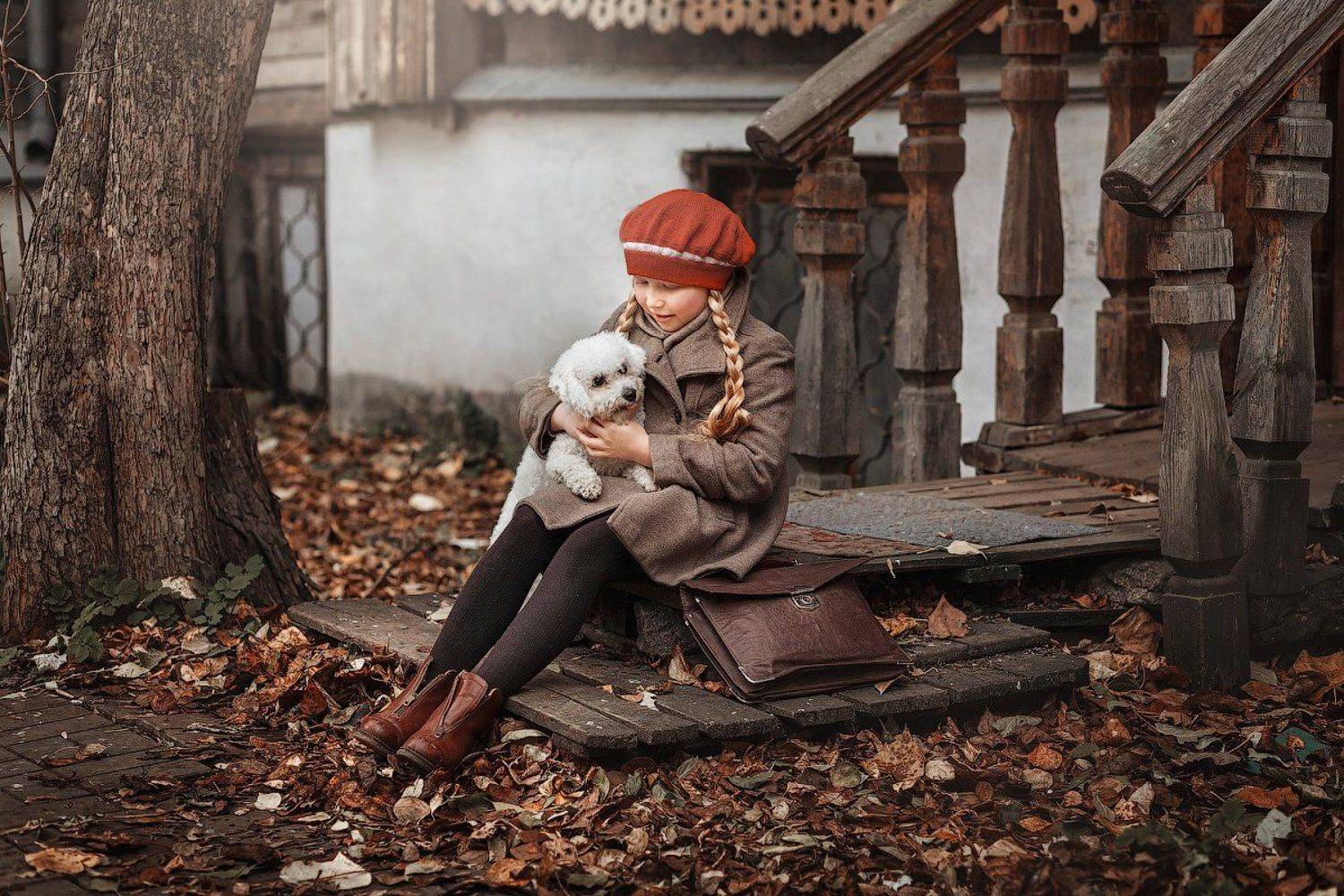дети, собака, девочка, Оксана Пипкина