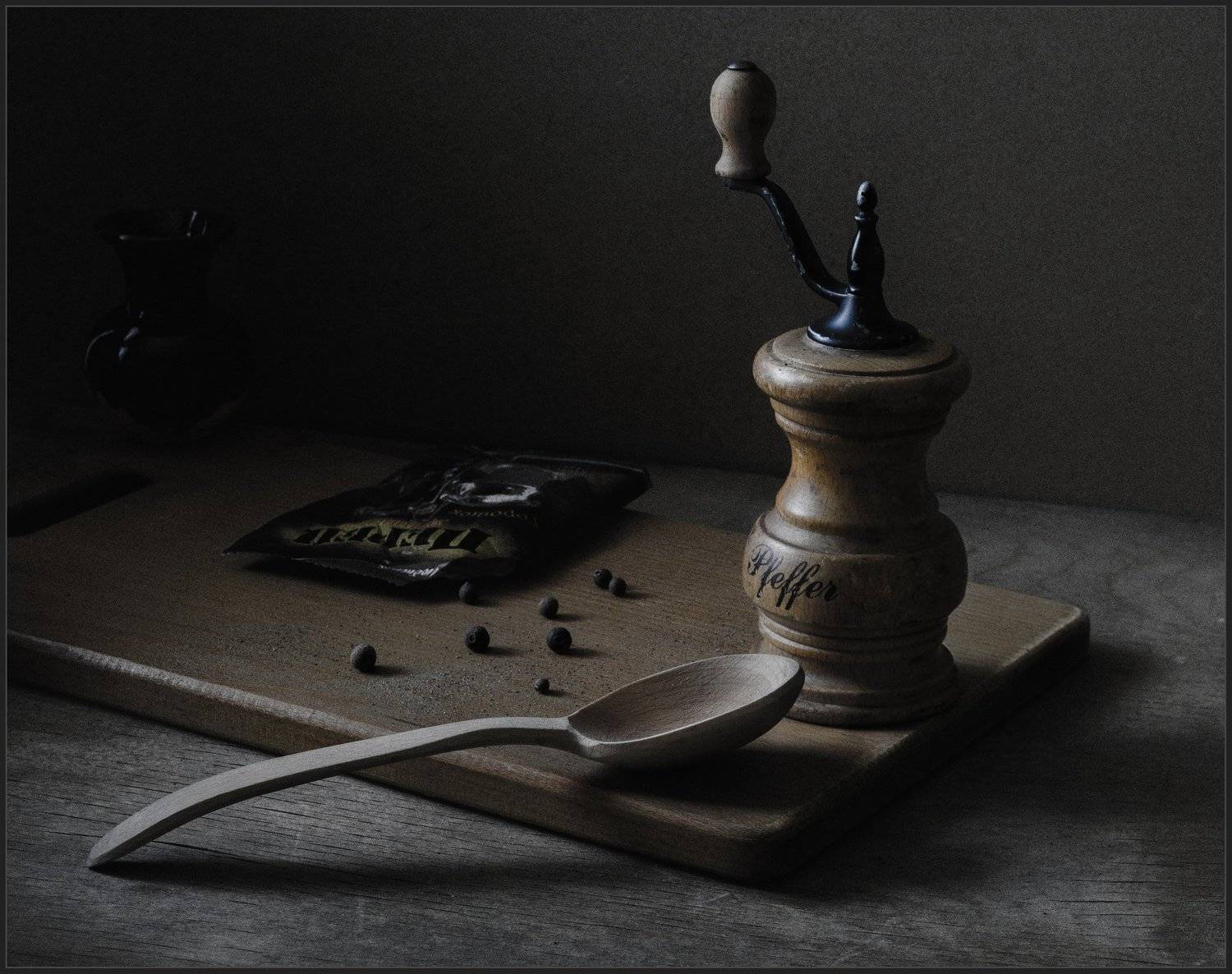 ложка, мельница, перец, натюрморт, Андрей Угренинов