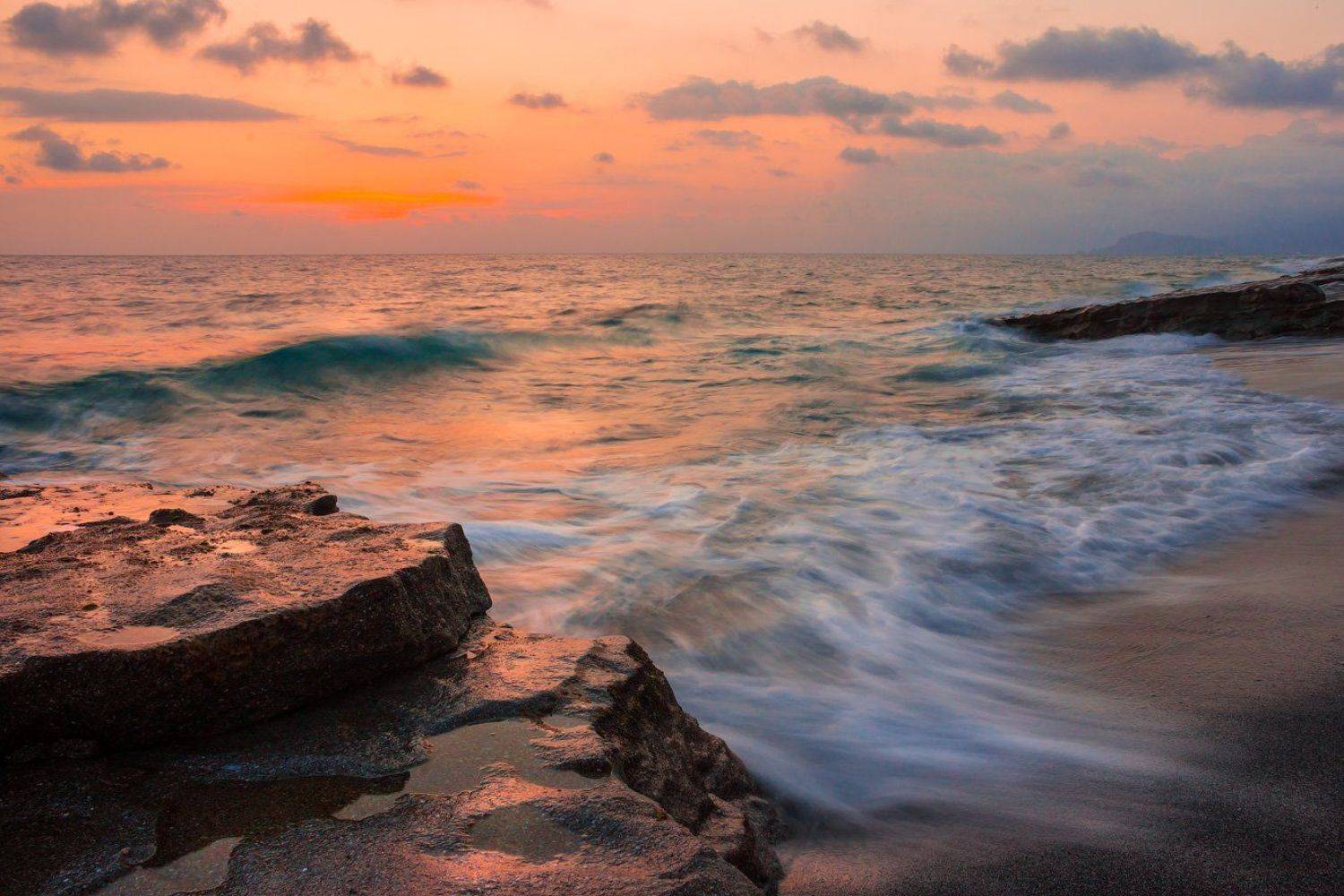 море, вечер, закат, волна, Виктор Климкин