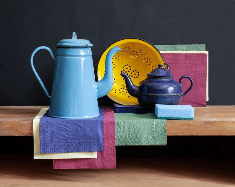 натюрморт, чайник, посуда, still life, color Натюрморт с чайниками фото превью