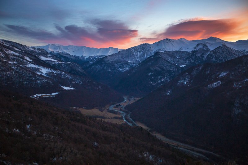 кчр, архзыз,горы ,кавказ,горный ландшафт,вечер,закат Архыз ... фото превью