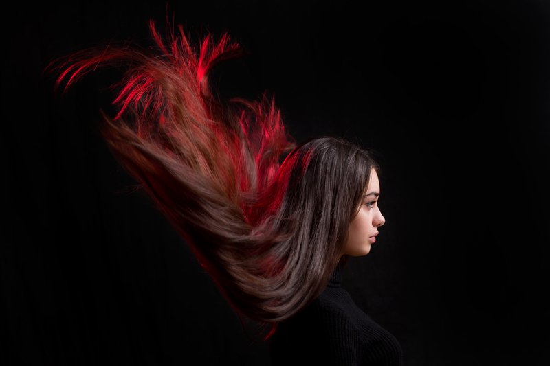 Портрет, девушка, волосы, красный, профиль,олег_грачёвoleg_grachev,portrait,red,girl.canon,canonlens, Дарья фото превью
