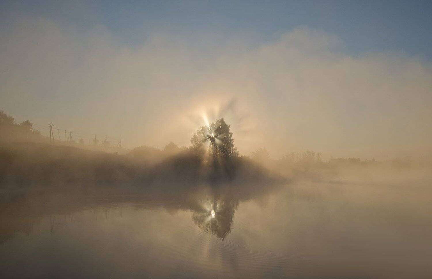 утро, рассвет, восход, туман, архангельское, Михаил Агеев