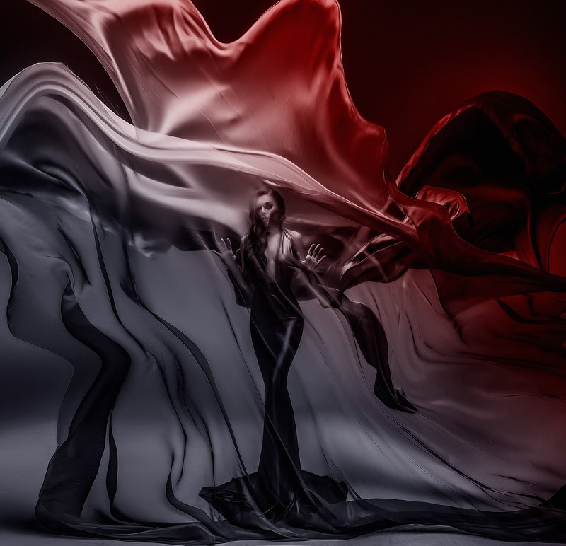 ткани красный чб силамысли тордуа вдохновение платье девушка Страсть фото превью