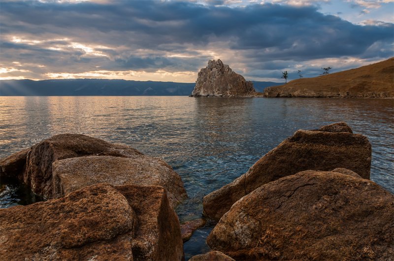 природа, пейзаж, сибирь, закат, лето, озеро, байкал *** фото превью