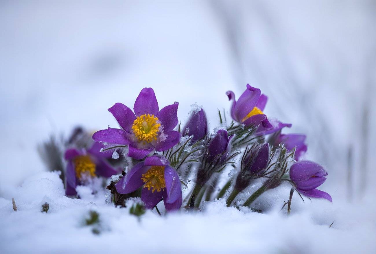 весна, цветы, сон-, трава, снег, Галанзовская Оксана