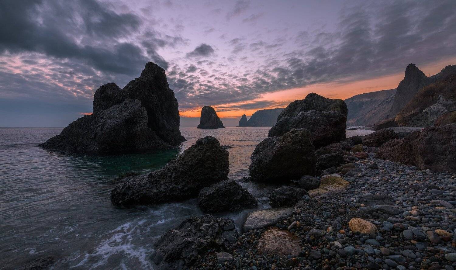 крым фиолент вечер январь, Николай Мысливцев