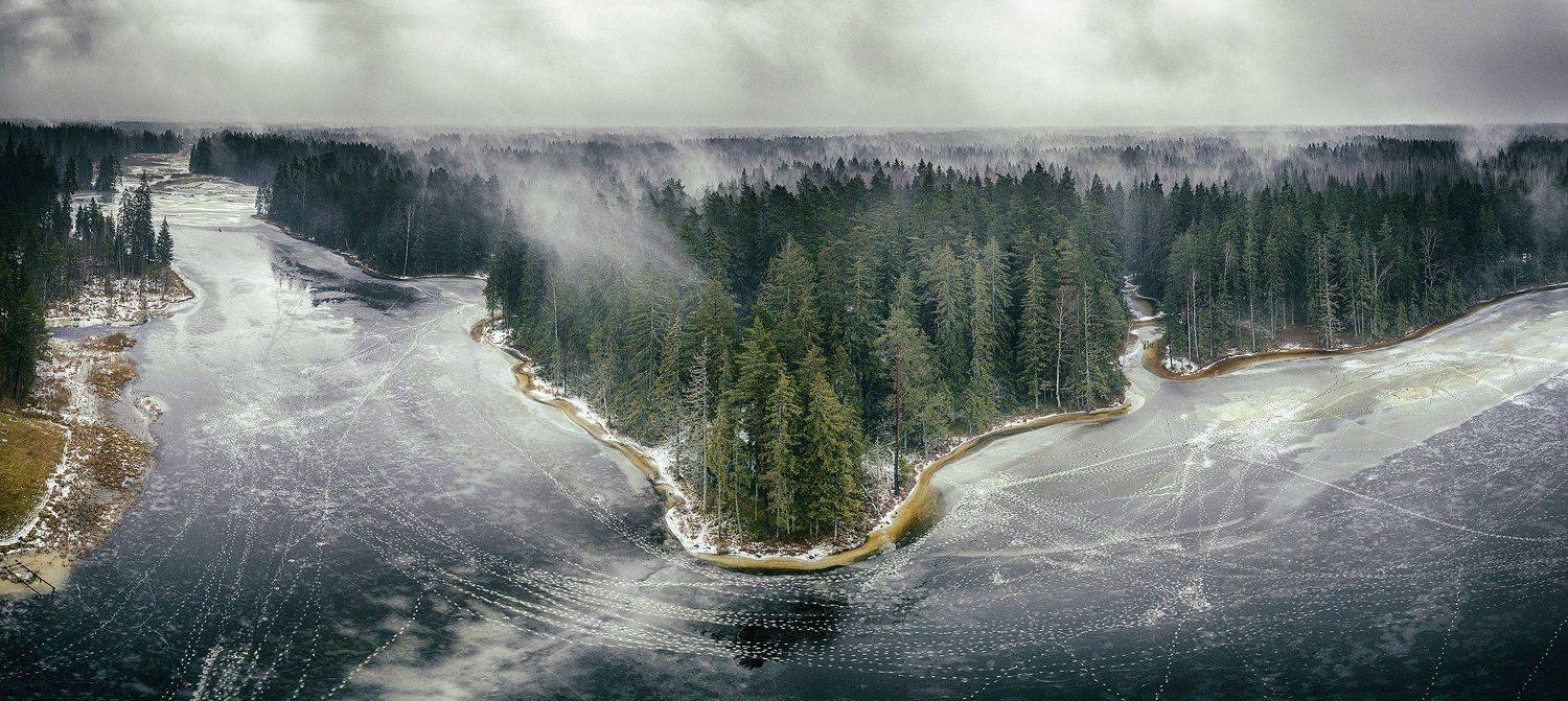 forest, spring, winter, ice, Mārcis Baltskars