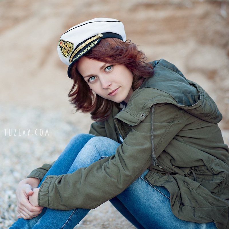 портрет, девушка, на берегу, морское На морскую тему фото превью