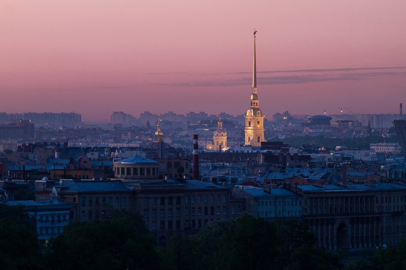 рассвет, россия, санкт-петербург, городской пейзаж На рассвете фото превью