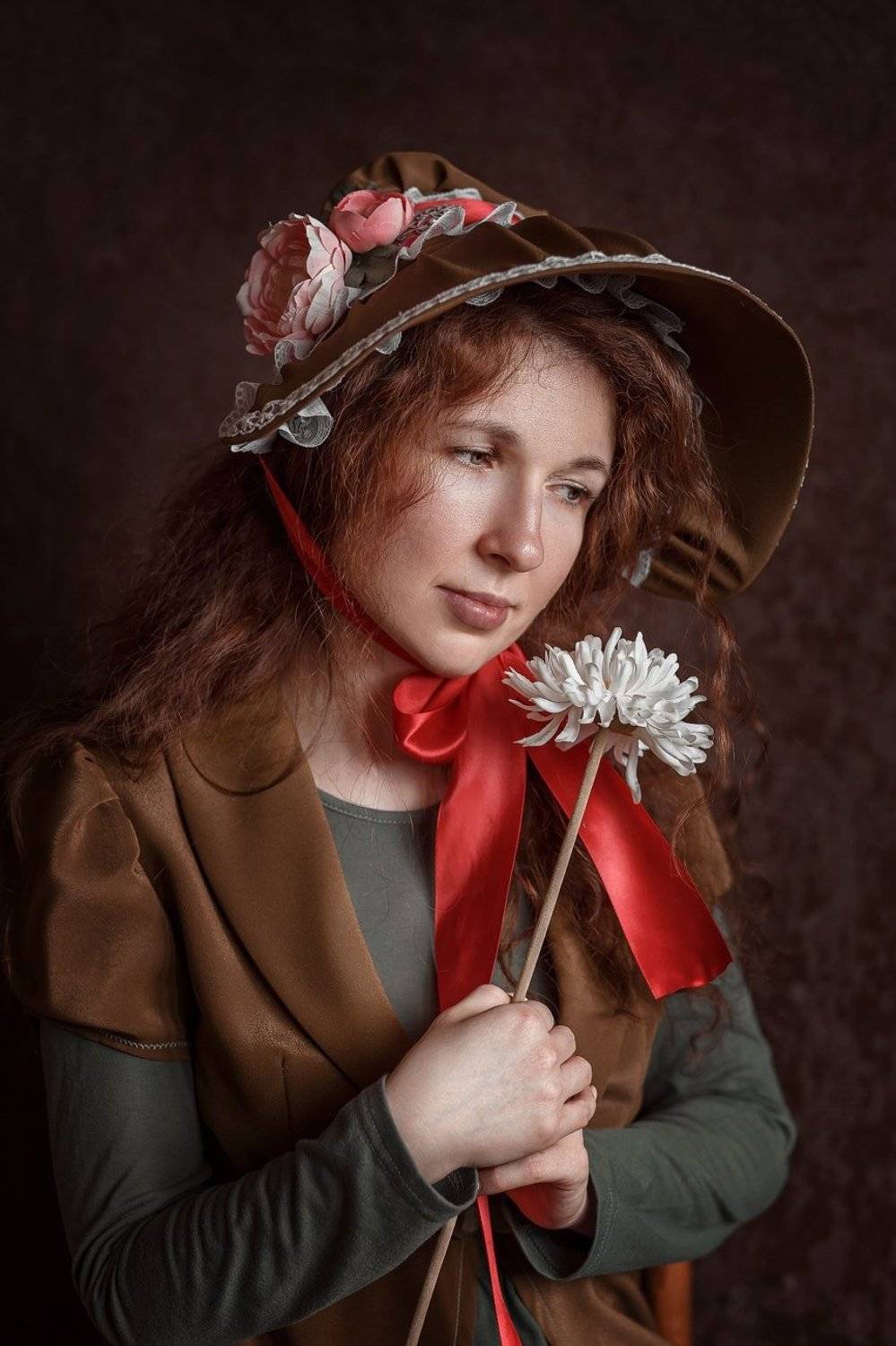 портрет, рыжая, рыжие волосы, девушка, Надежда Бочарникова