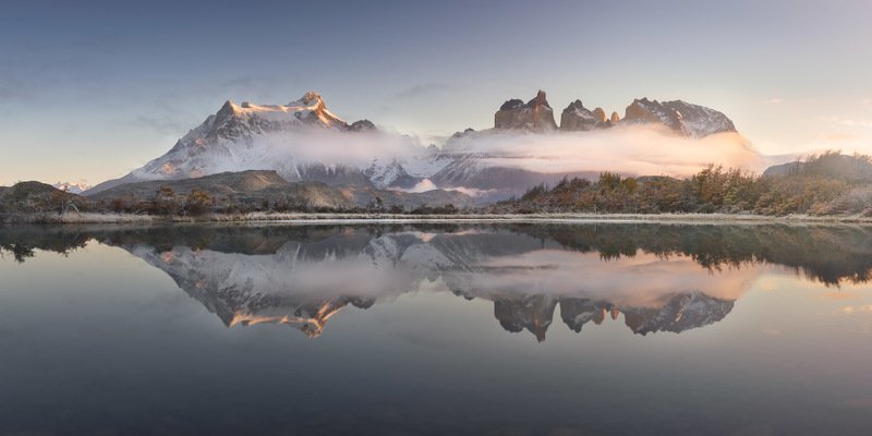 america, andes, beautiful, blue, chile, clouds, cuernos, del, frost, glacier, hiking, hill, ice, lake, landmark, landscape, light, mirror, morning, mountain, national, nature, outdoor, paine, pano, panorama, panoramic, park, patagonia, peak, pehoe, range, That Which is Above is from That Which is Below фото превью