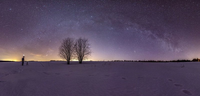 звезды, млечный путь, ночь, астрофото Весеннее небо фото превью