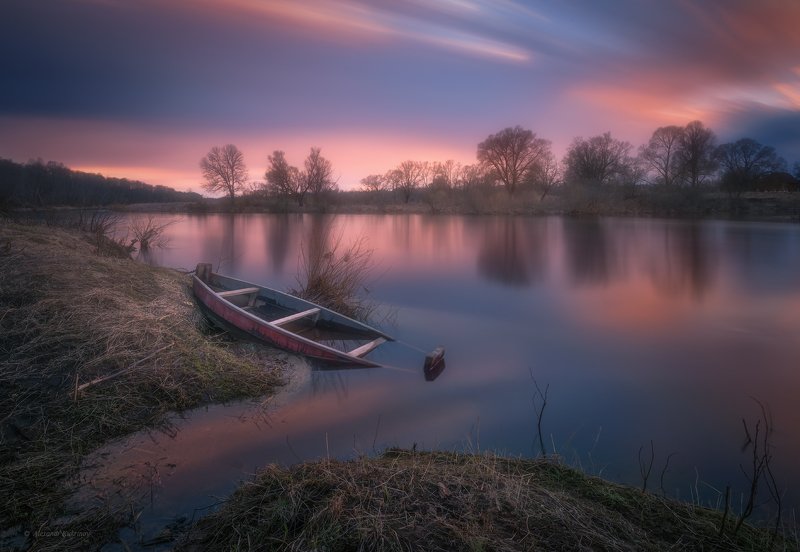 пейзаж,угра,весна,закат Весна... фото превью