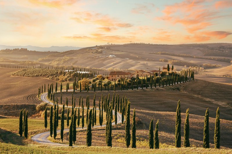 Италия, Тоскана Закат в Тоскане фото превью