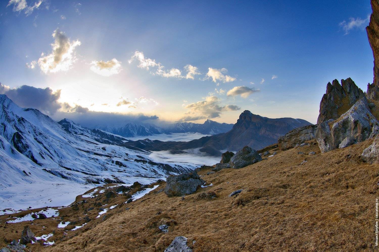 горы, кавказ, закат, Михаил Голубев