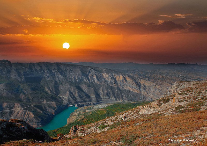 Закат над  каньоном.. фото превью