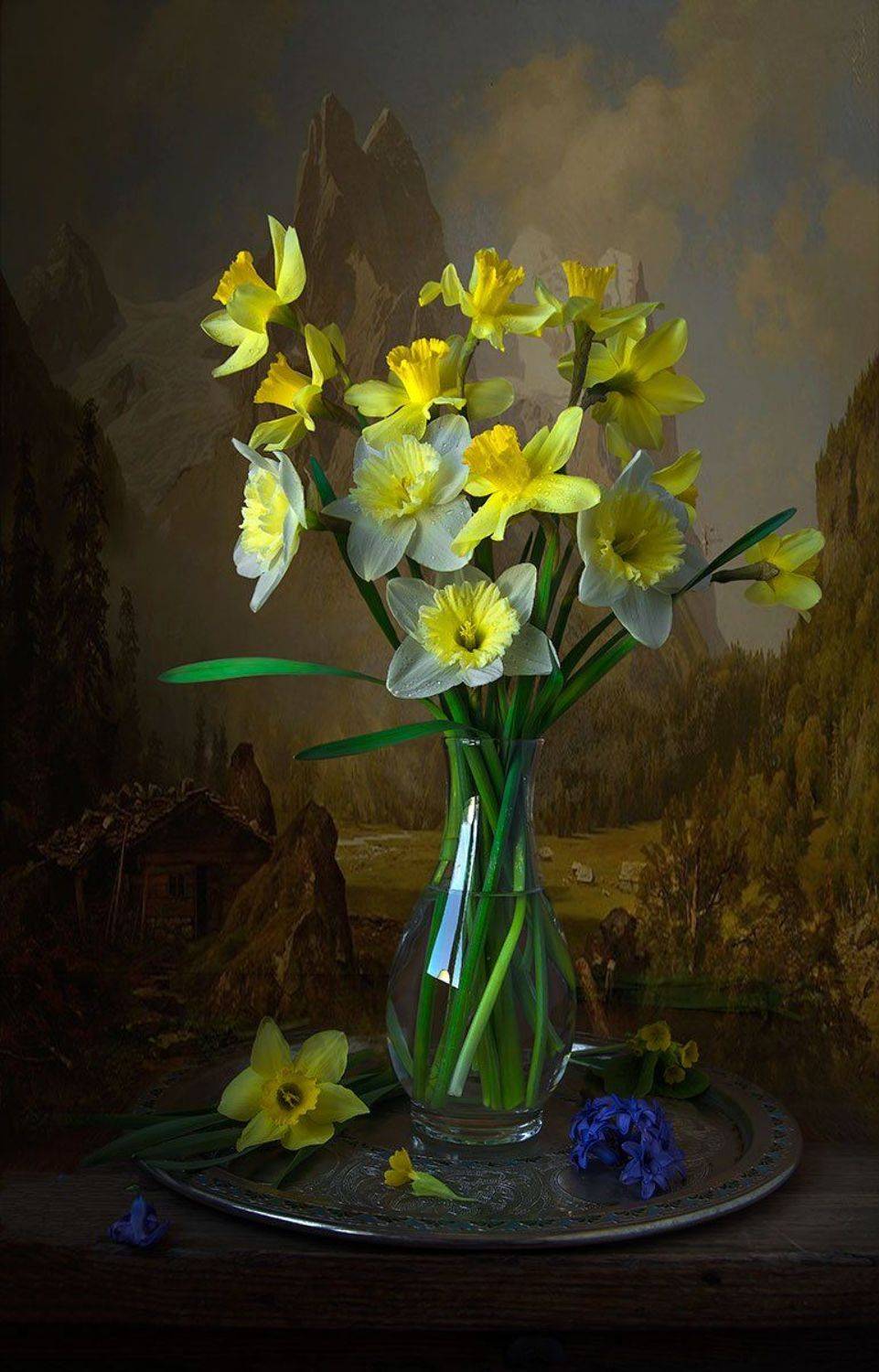 цветочный натюрморт с нарциссами,букет,весна,художественное фото,искусство., Людмила Костюченко