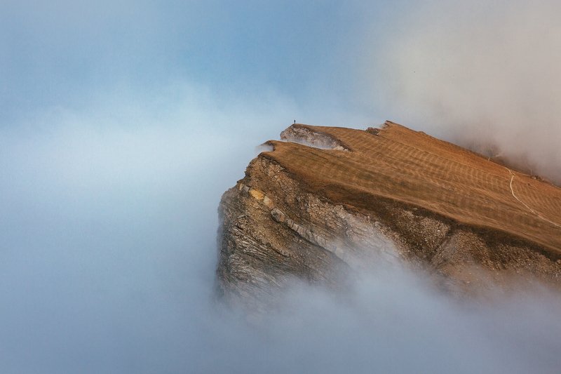 Италия, Доломиты, Сечеда, горы, туман На краю бездны фото превью