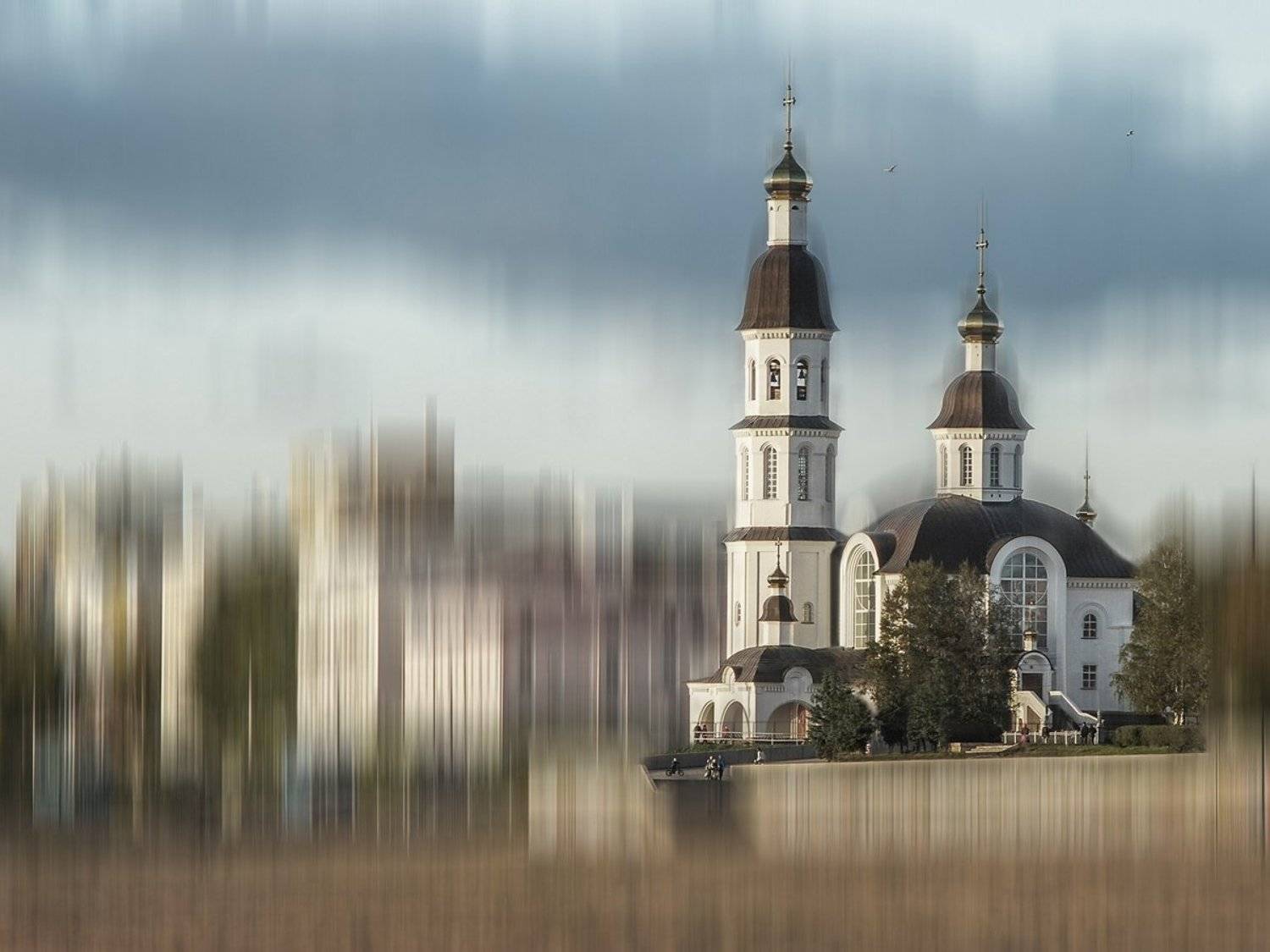 Город, набережная, Церковь, Valentina Vershinina