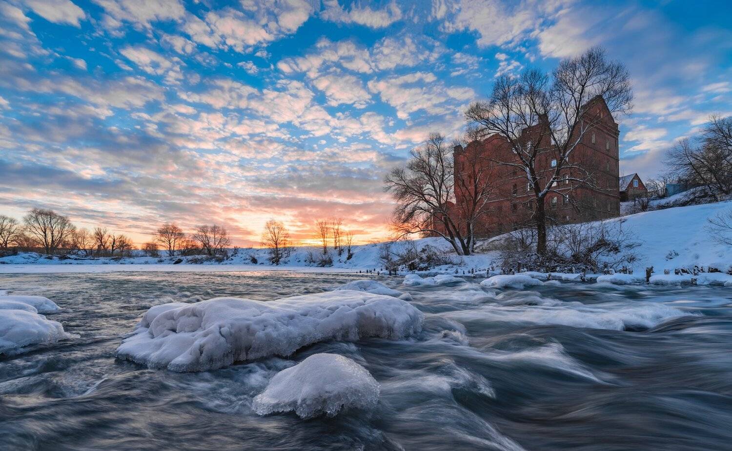 утро, рассвет, природа, юрятино, река, весна, Виталий Левыкин