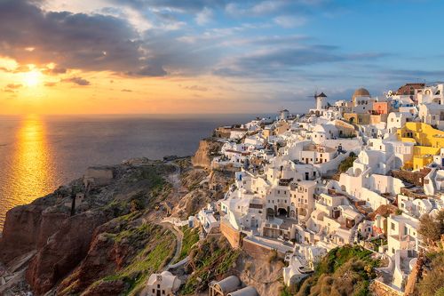 Sunset at Santorini island