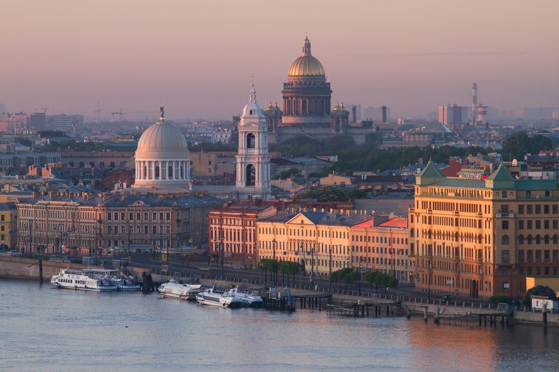 россия, санкт-петербург, рассвет, городской пейзаж Весенний Петербург фото превью