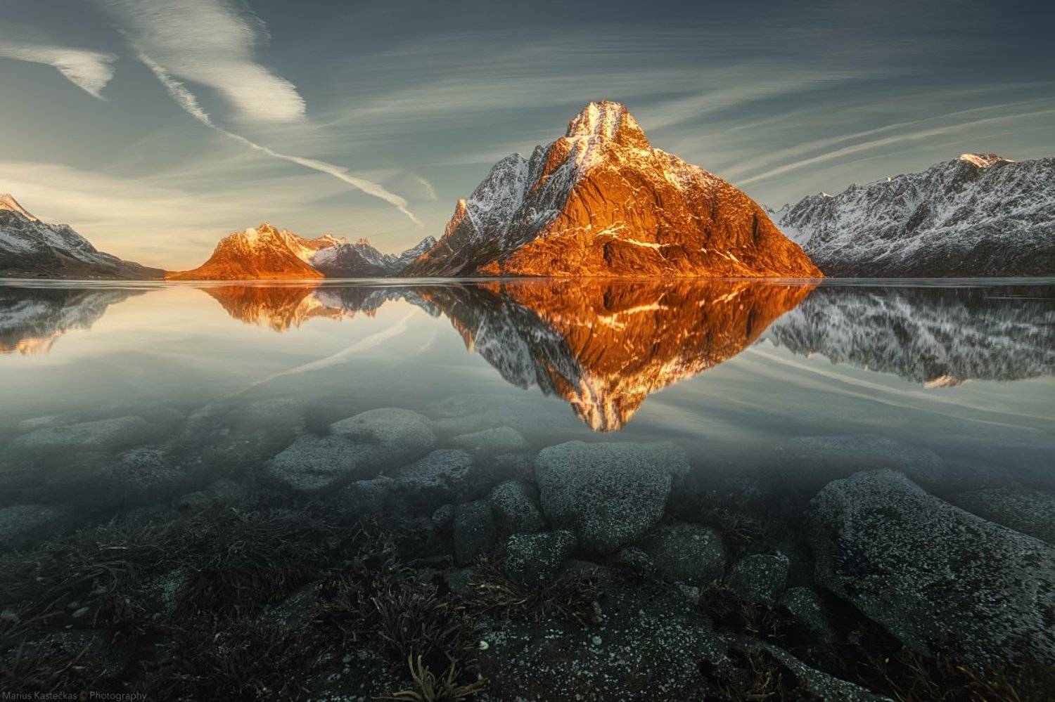 ight, sun, clouds, mountains, reflection, norway, nature, landscape, magic light, beauty in nature, norway sea, seascape, magical, art, scenics, dreamlike, outdoors, no people, lofoten, rocks, fjords, norwegian, snow, ice, winter, still,, Marius Kastečkas