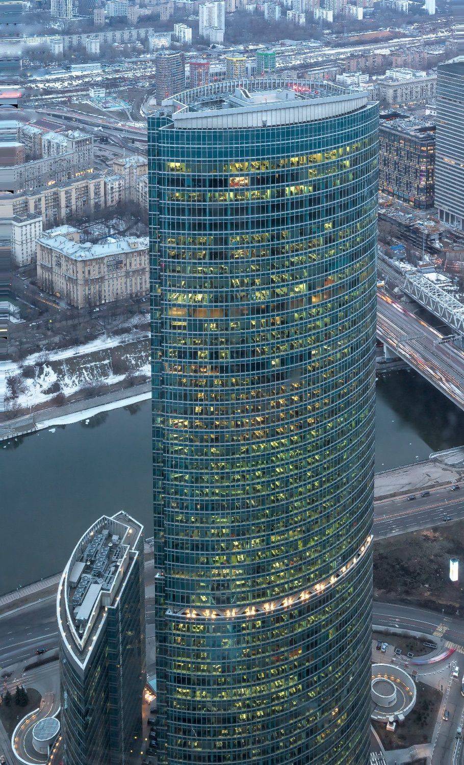 архитектура, город, вечер, весна, закат, башни, москва-сити, Юрий Левко