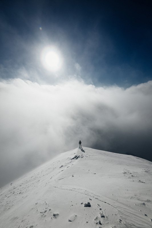 гора, снег, горы, вершина, небо, снег, облака, россия, хибины, кировск, туризм, путешествие, лыжи Над Облаками фото превью