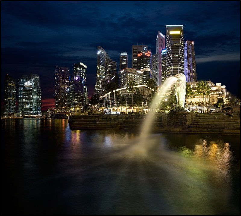 фонтан, мерлион, сингапур, singapore, merlion, fountain Фонтан Мерлион - визитная карточка Сингапура фото превью