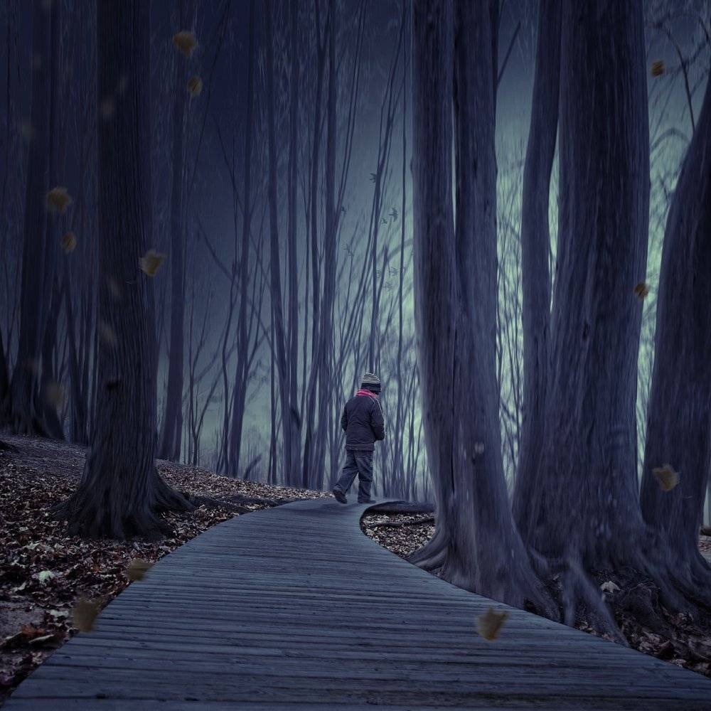umbrella, travel, clouds, tree, man, child, walk, alone, green, wheat, grey, ir, bag, infrared, journey, goal, luggage, dreamer, shinning, Caras Ionut