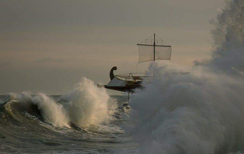 ялта, крым, море, шторм, История одного шторма. фото превью