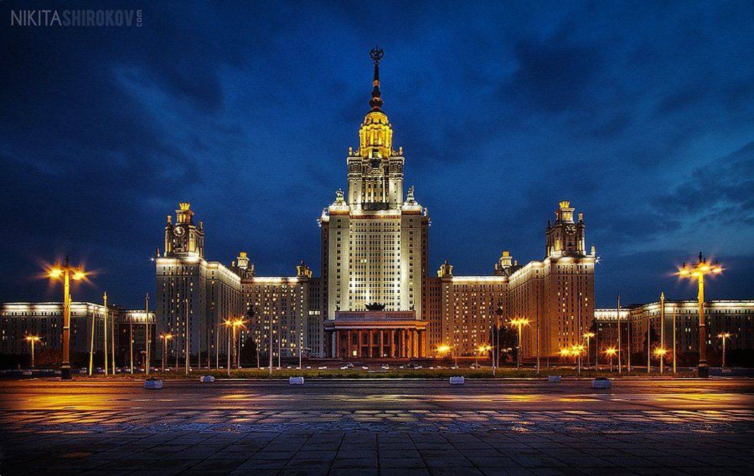 москва, мгу, пейзаж, ночной пейзаж, фотограф широков никита, NikitaShirokov