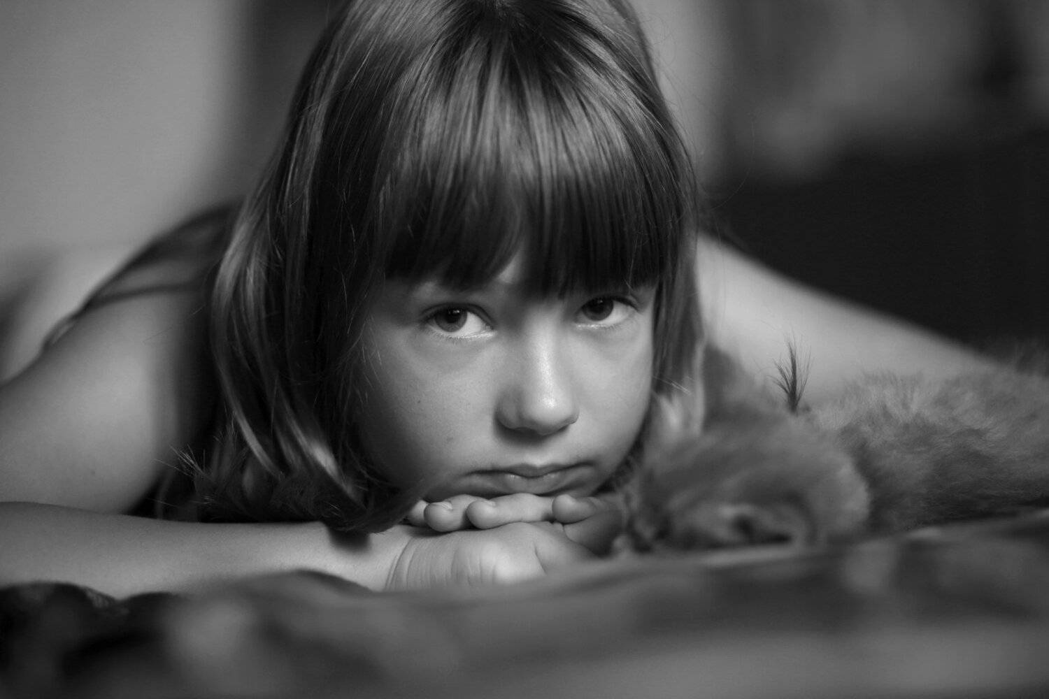 котенок, девочка, жанровая фотография, Вера Шамраева