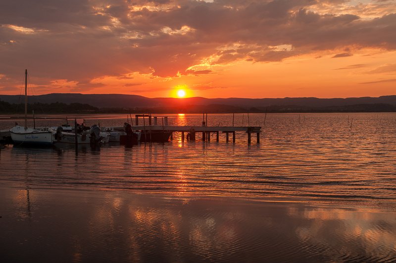 sunset;aude;bages;sigean;colors Sunset at Port Mahon фото превью