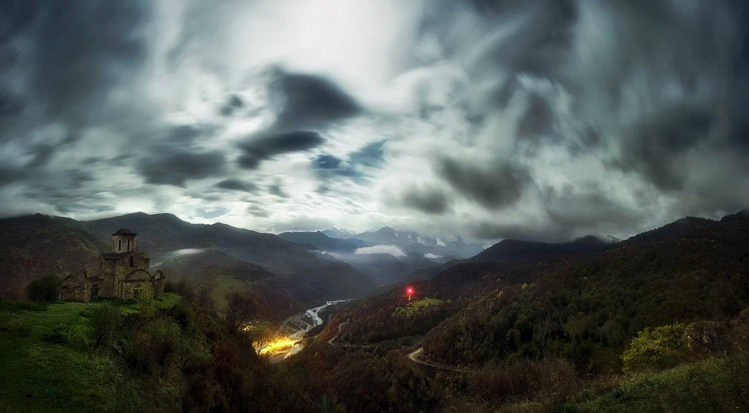 ночь, луна, озеро, отражение, звезды, ночной пейзаж, лунный пейзаж, nightscape, landscape, млечный путь, церковь, храм, древний храм, Роман Склейнов