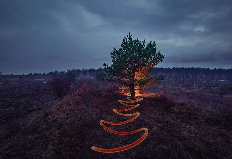 пейзаж, сумерки, размытие, боке, гелиос Дыхание апреля фото превью