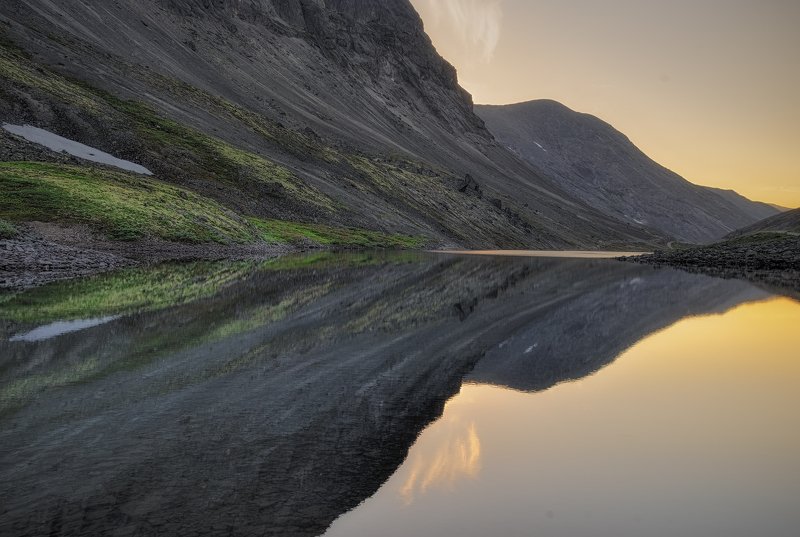 Хибины, Кольский полуостров, Отражение, закат Параллельные миры фото превью