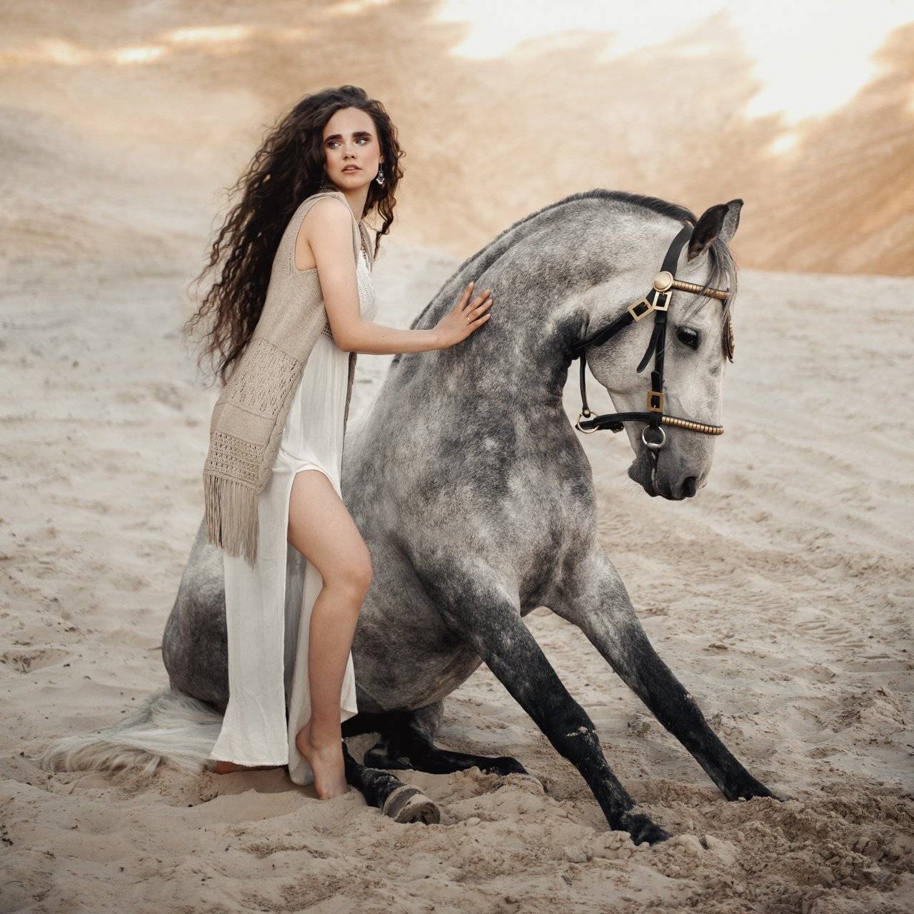 девушка, портрет, конь, Бабинцева Мария