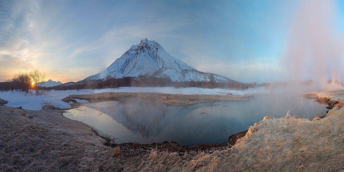 камчатка, пейзаж, озеро, природа, путешествие, фототур, отражение, весна, Денис Будьков